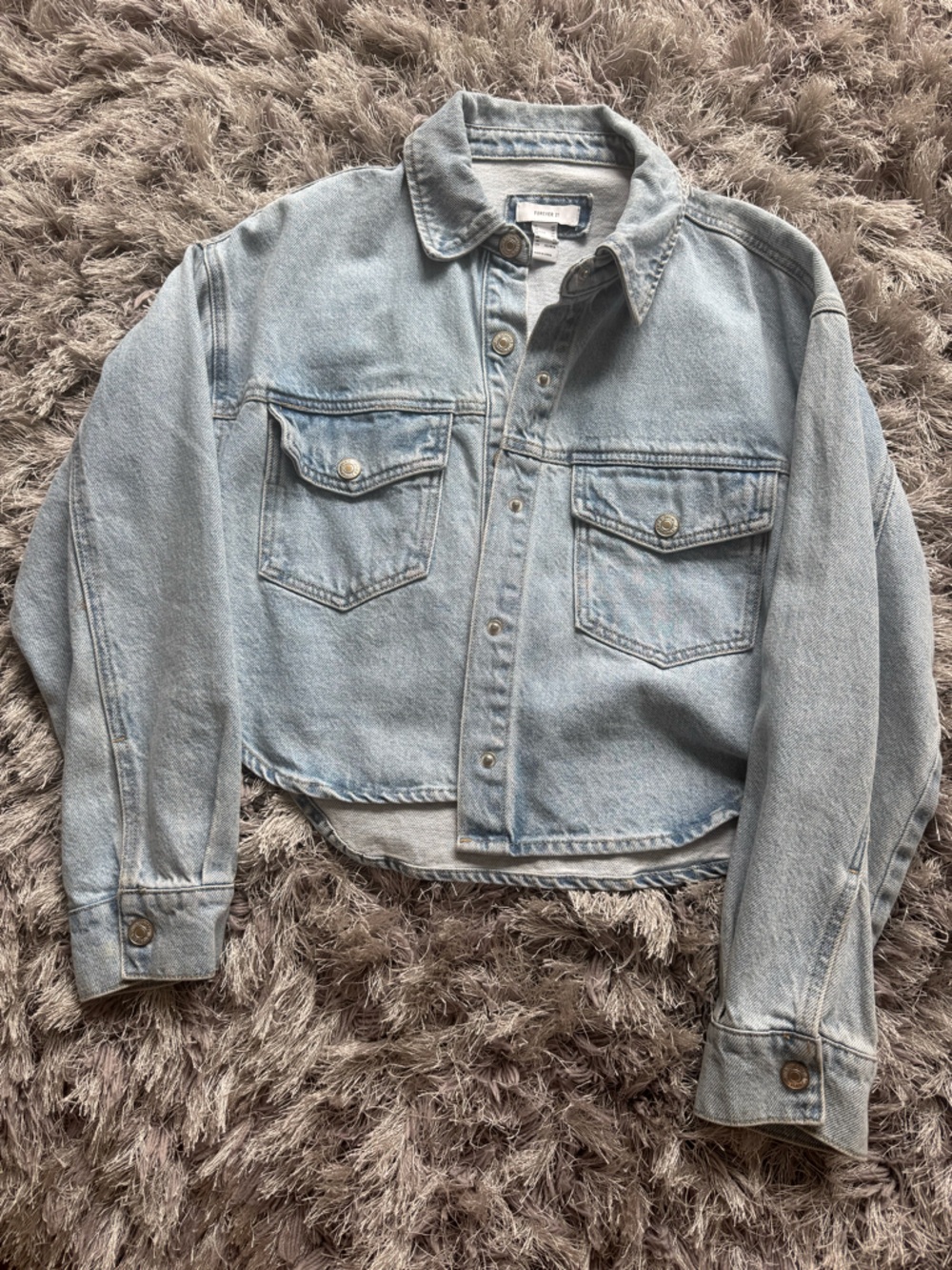 Forever 21 Light Blue Washed Denim Jacket